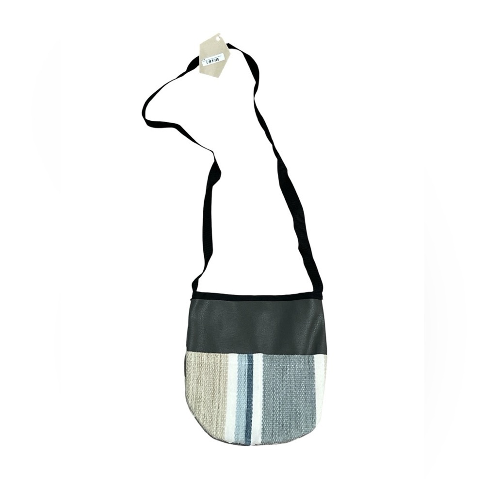 Handmade Crossbody Bag Repurposed Faux Leather and Textured Material NWT